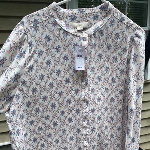 NWT LOFT BUTTON DOWN BLOUSE L